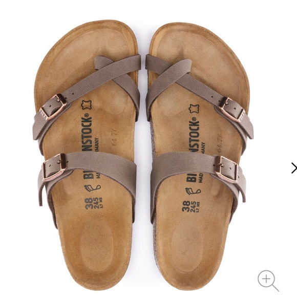 NWT Birkenstock Sandal Mayari
Birkibuc Mocha Brown copper buckle. New. - Picture 11 of 15